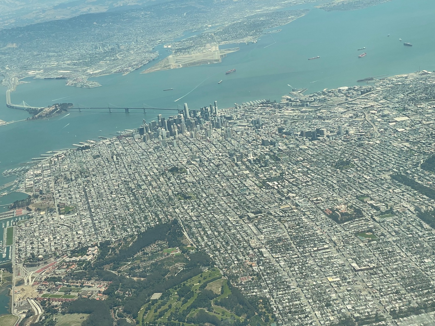 an aerial view of a city