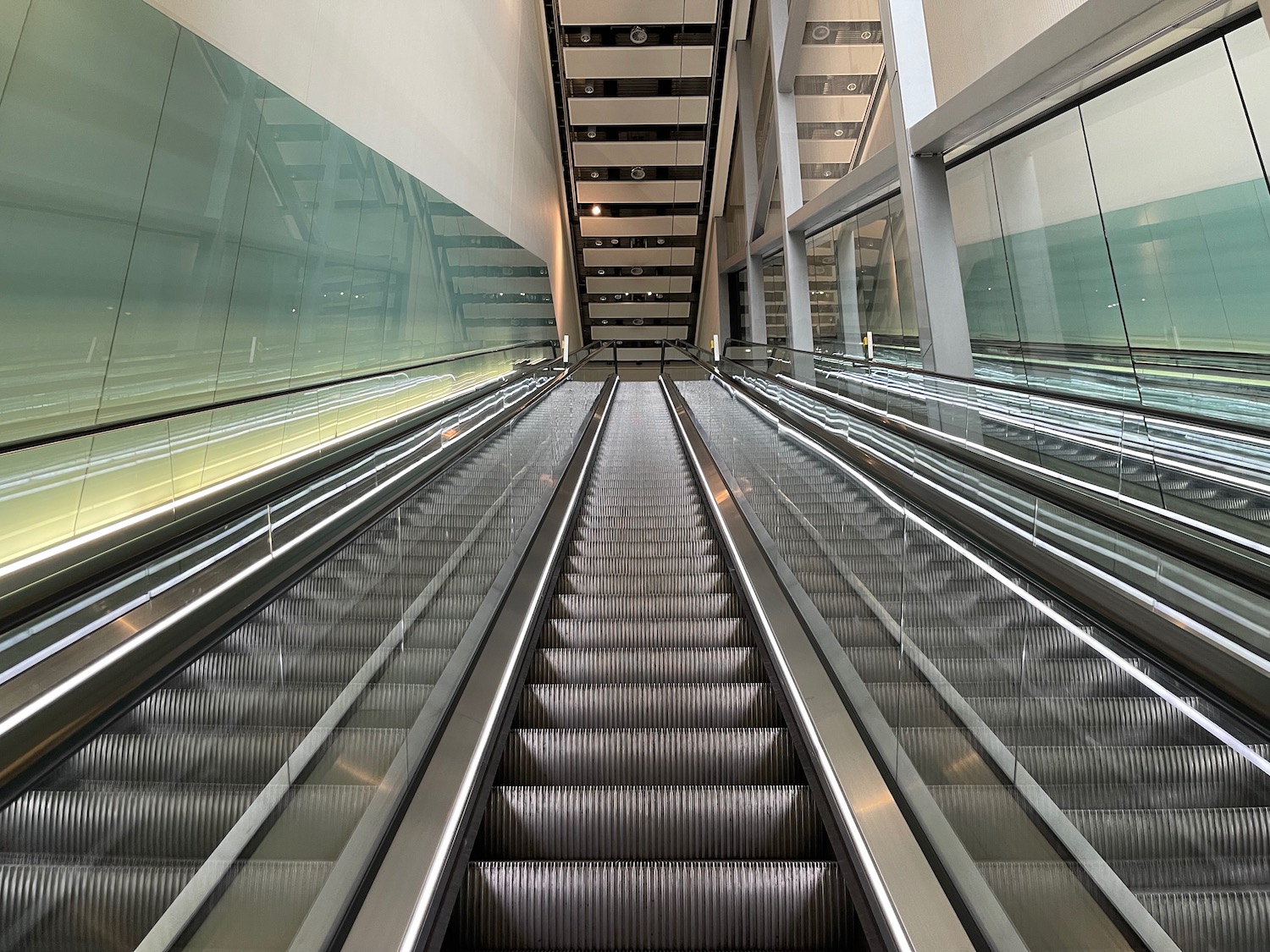 a escalator in a building