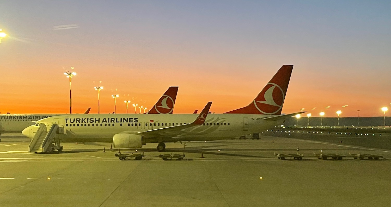 a plane on the runway