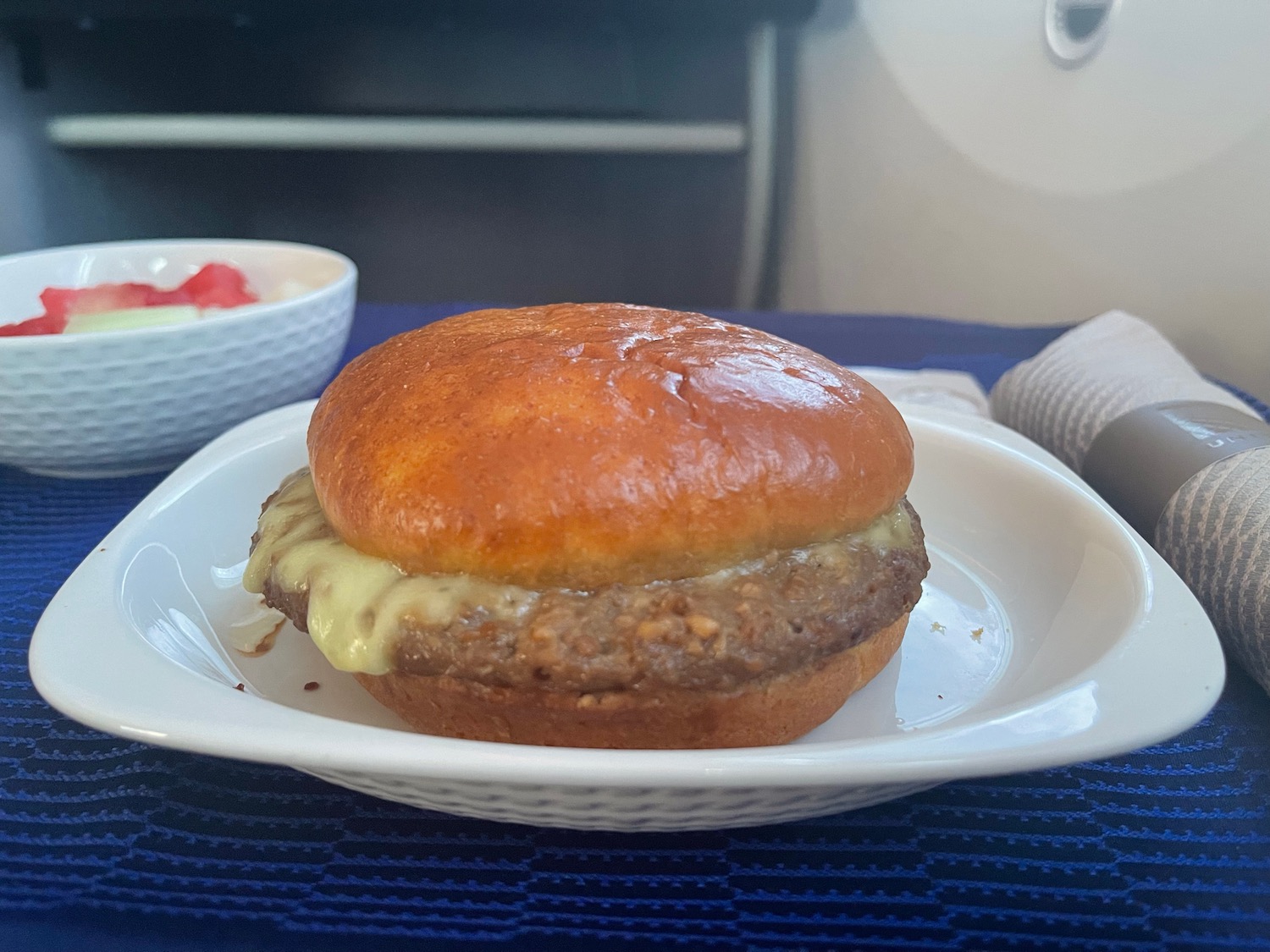 a hamburger on a plate