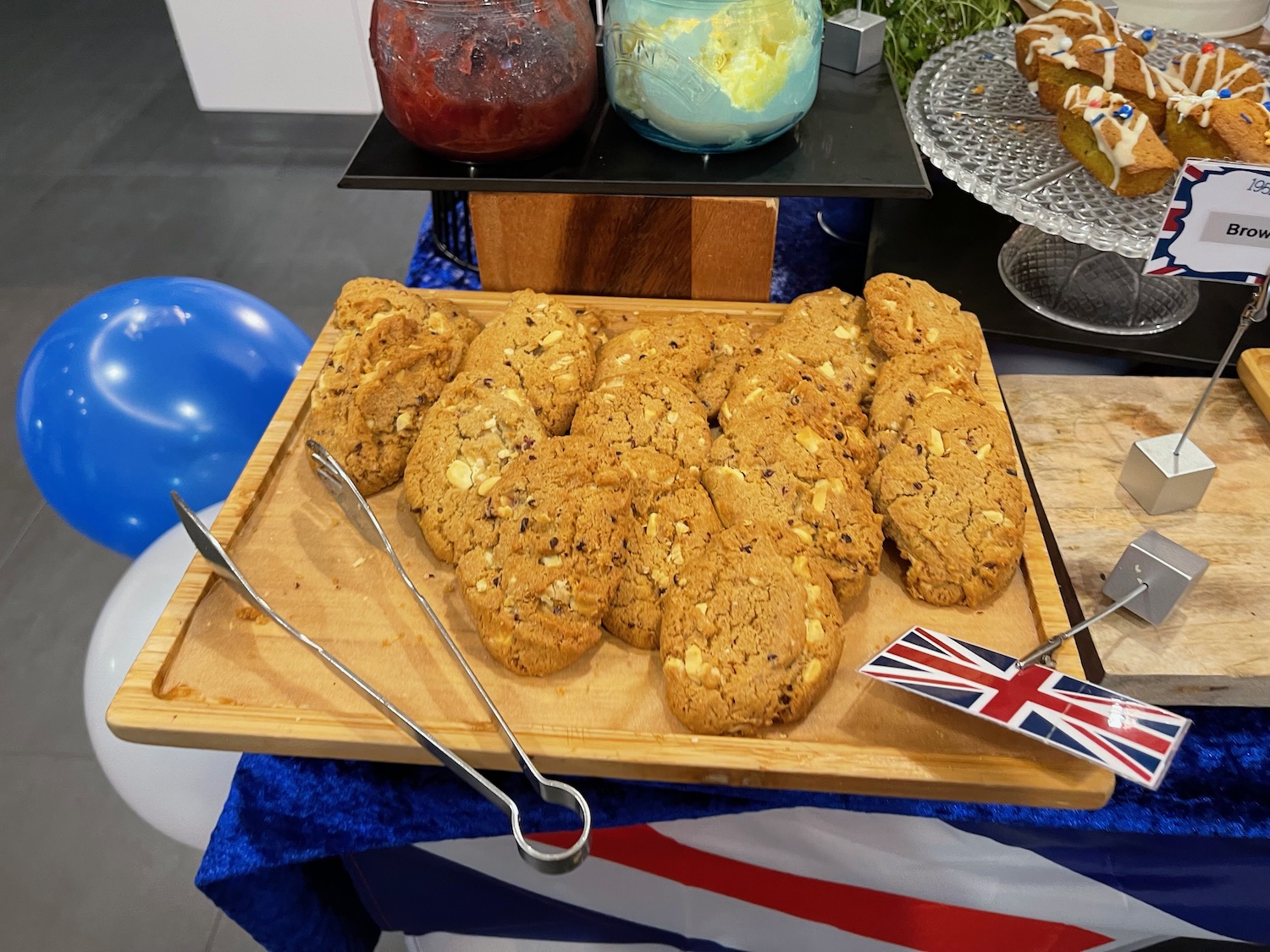 a tray of cookies on a table