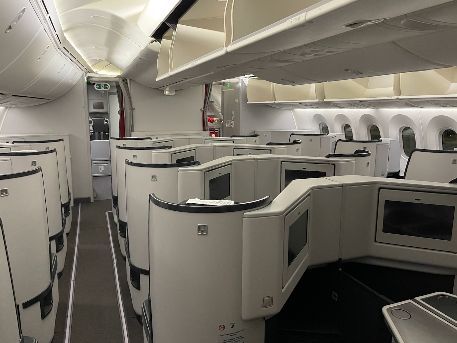 an airplane with rows of seats