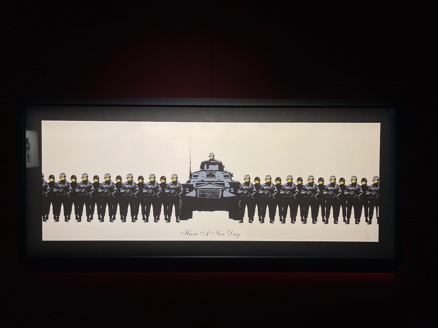 a framed picture of a military group