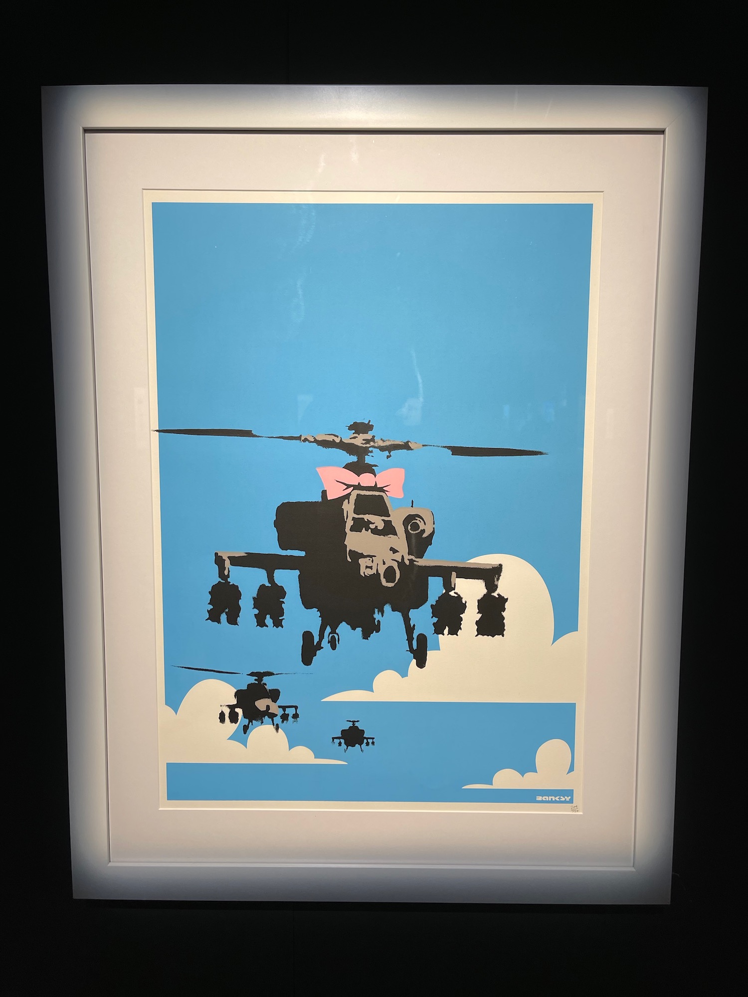 a framed picture of a helicopter