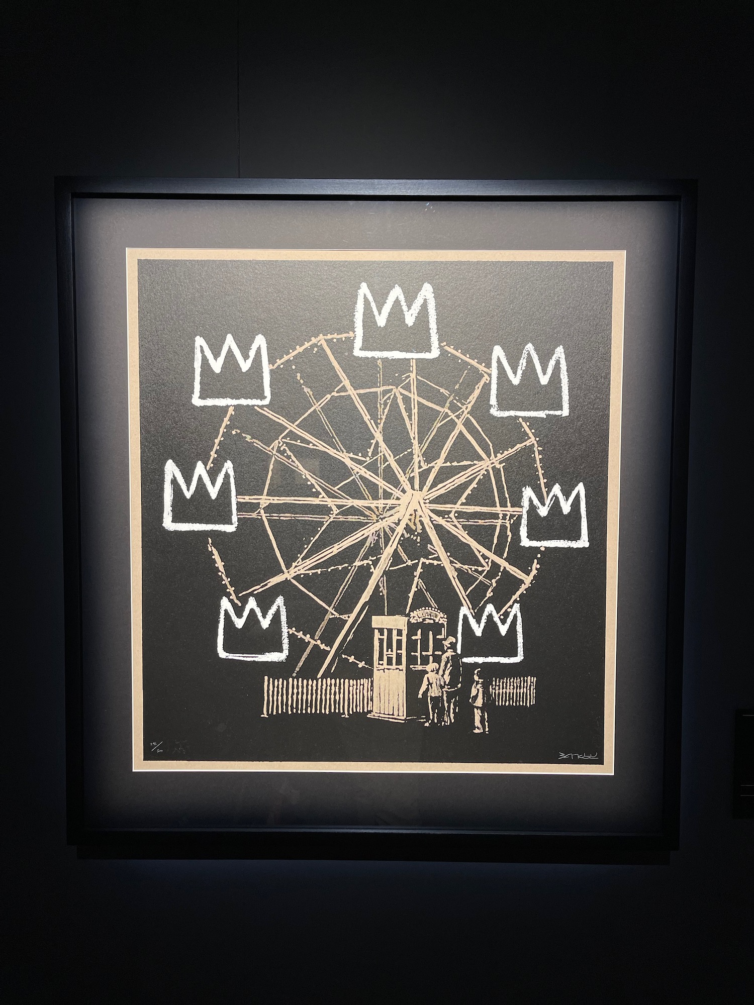 a framed picture of a ferris wheel
