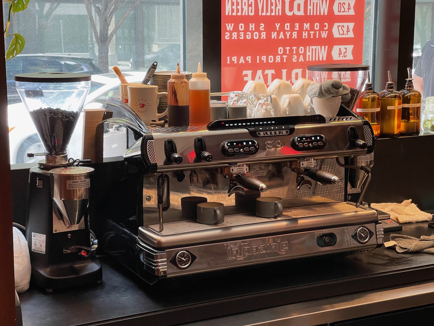 a coffee machine on a counter