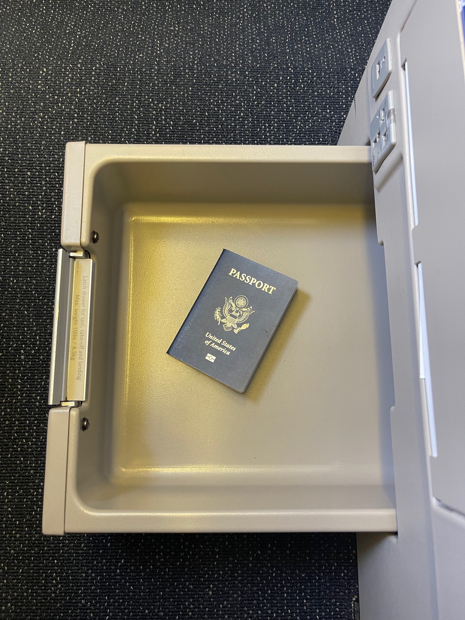 a passport in a safe
