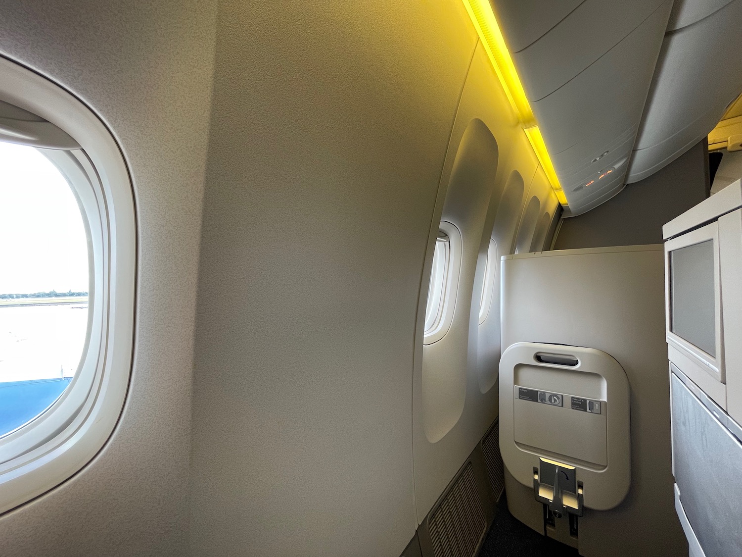 an airplane with a seat and a window