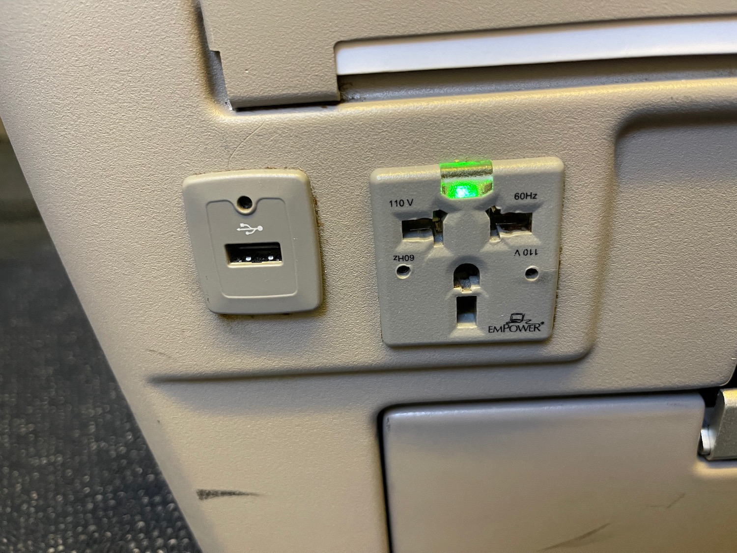 a close up of a power outlet