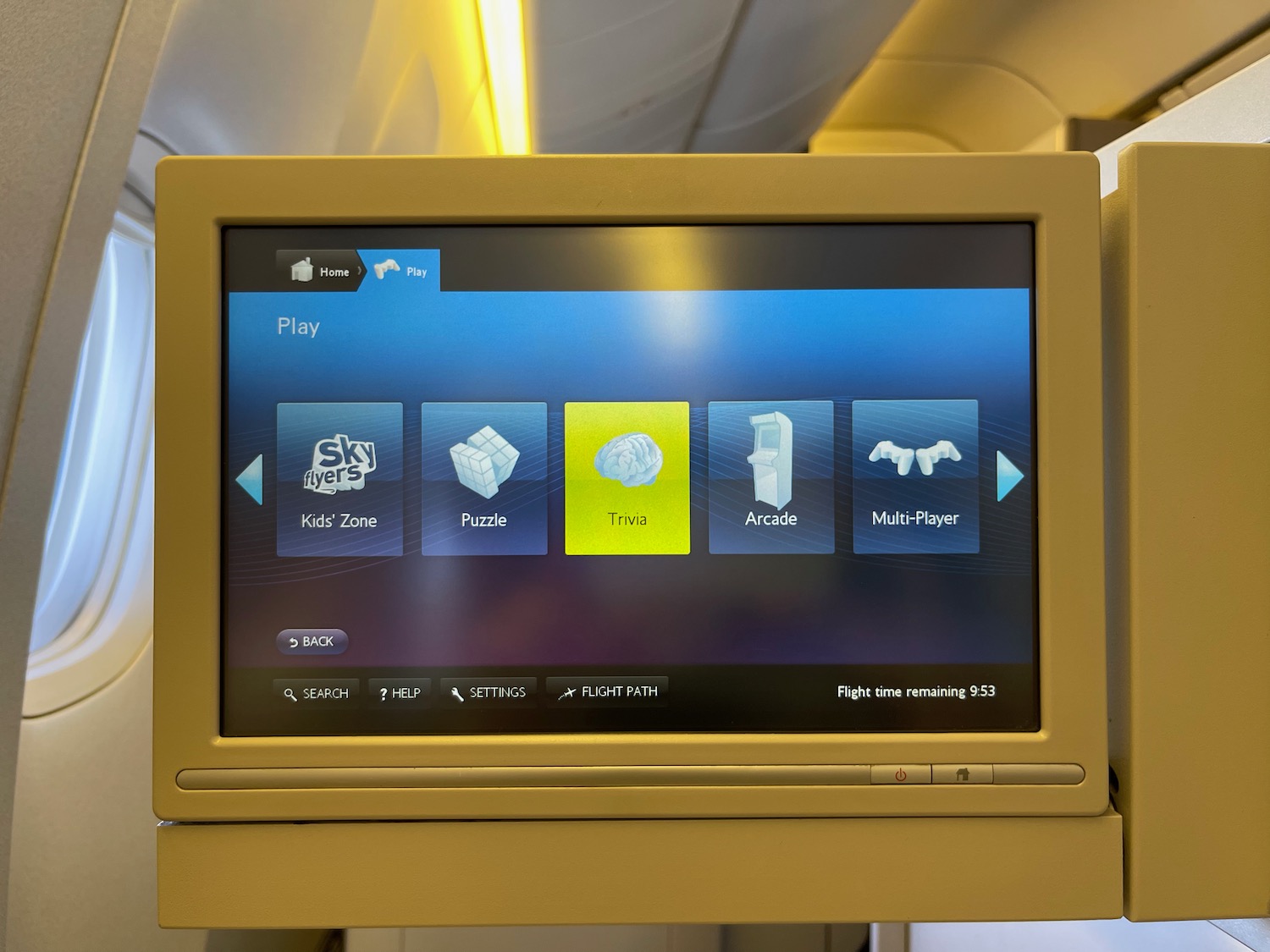 a screen on a plane