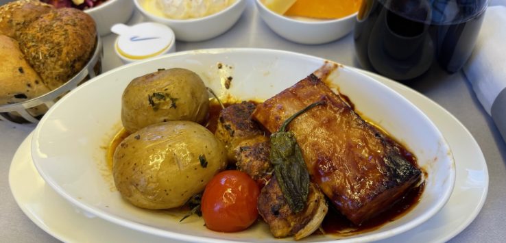 a plate of food on a table