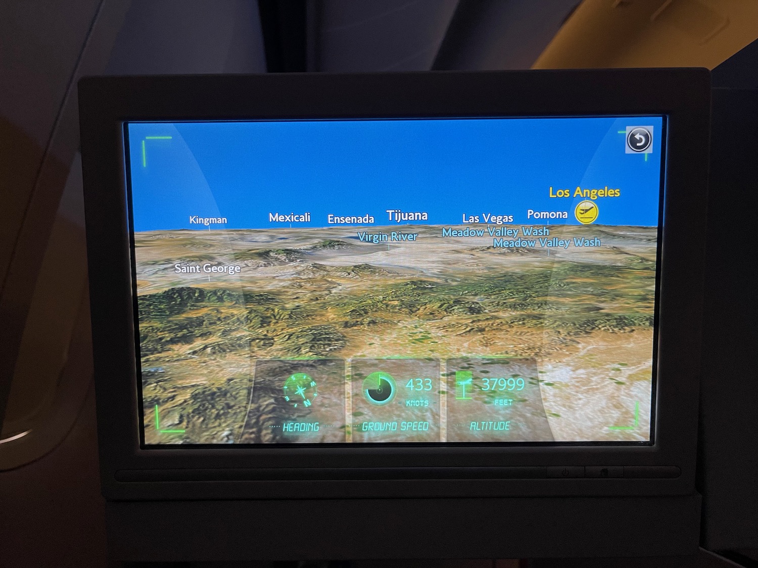 a screen with a map on it