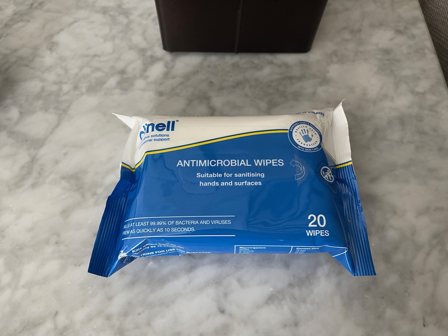 a package of antimicrobial wipes