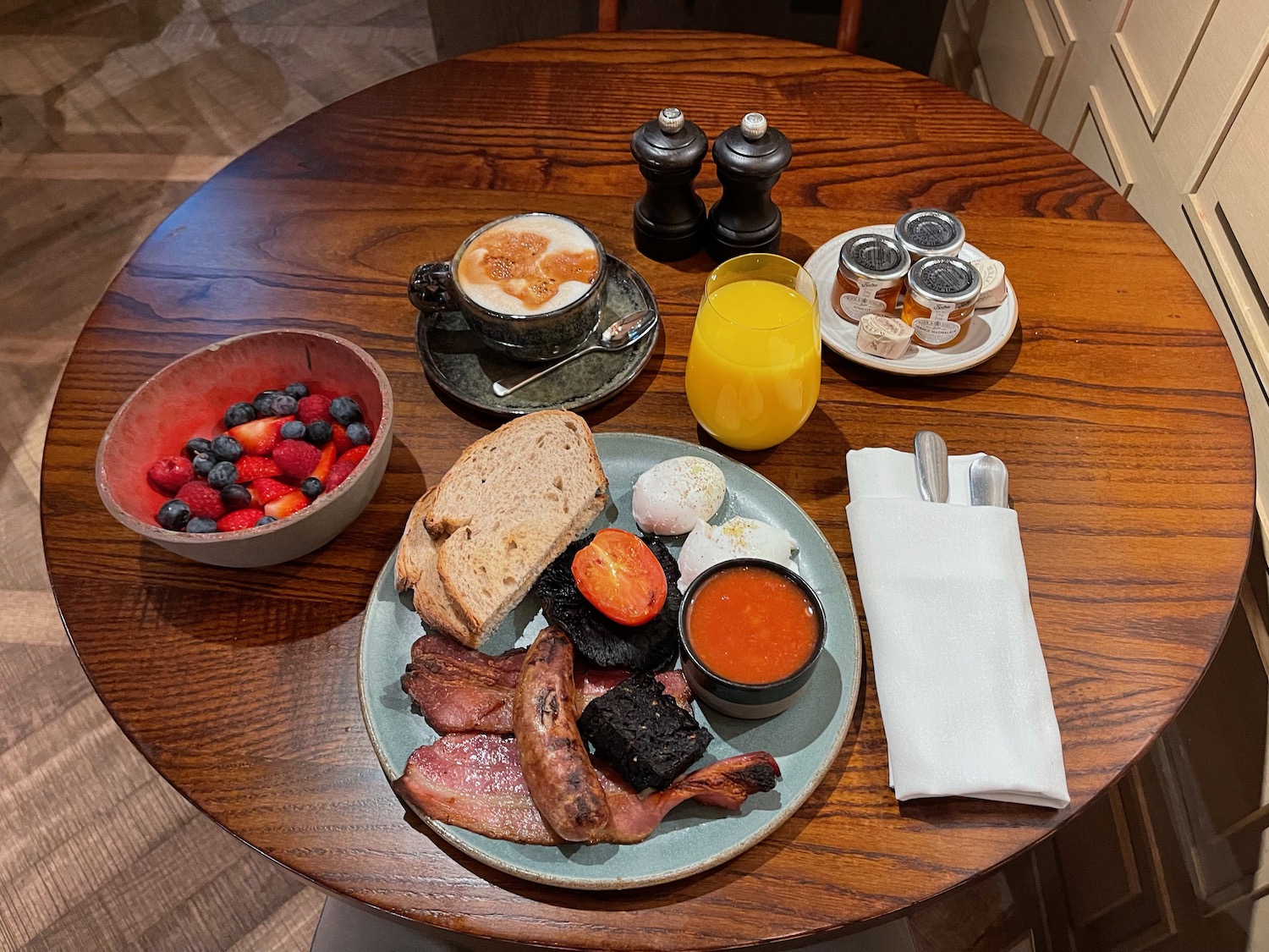 a table with food on it