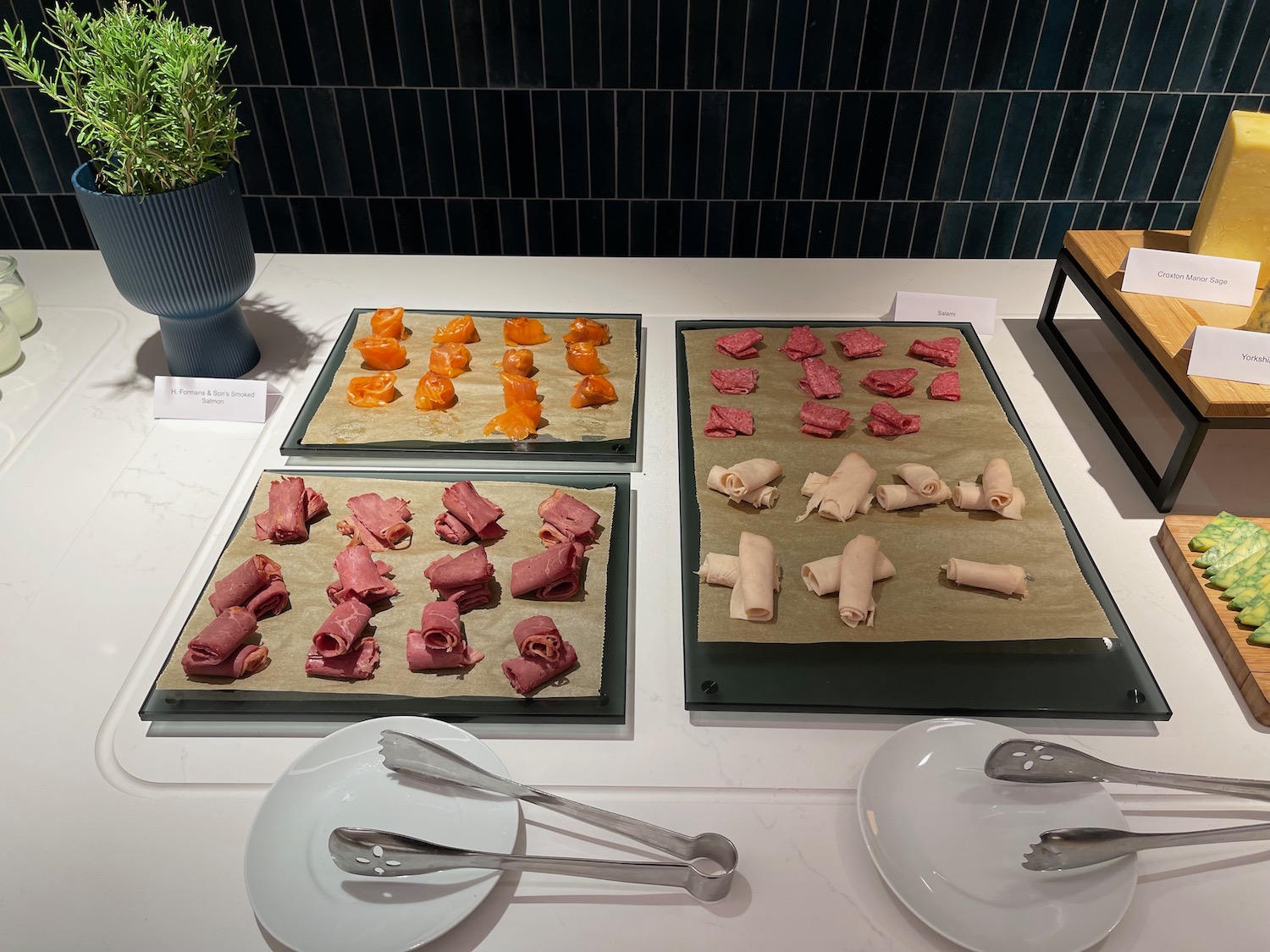 a trays of food on a table