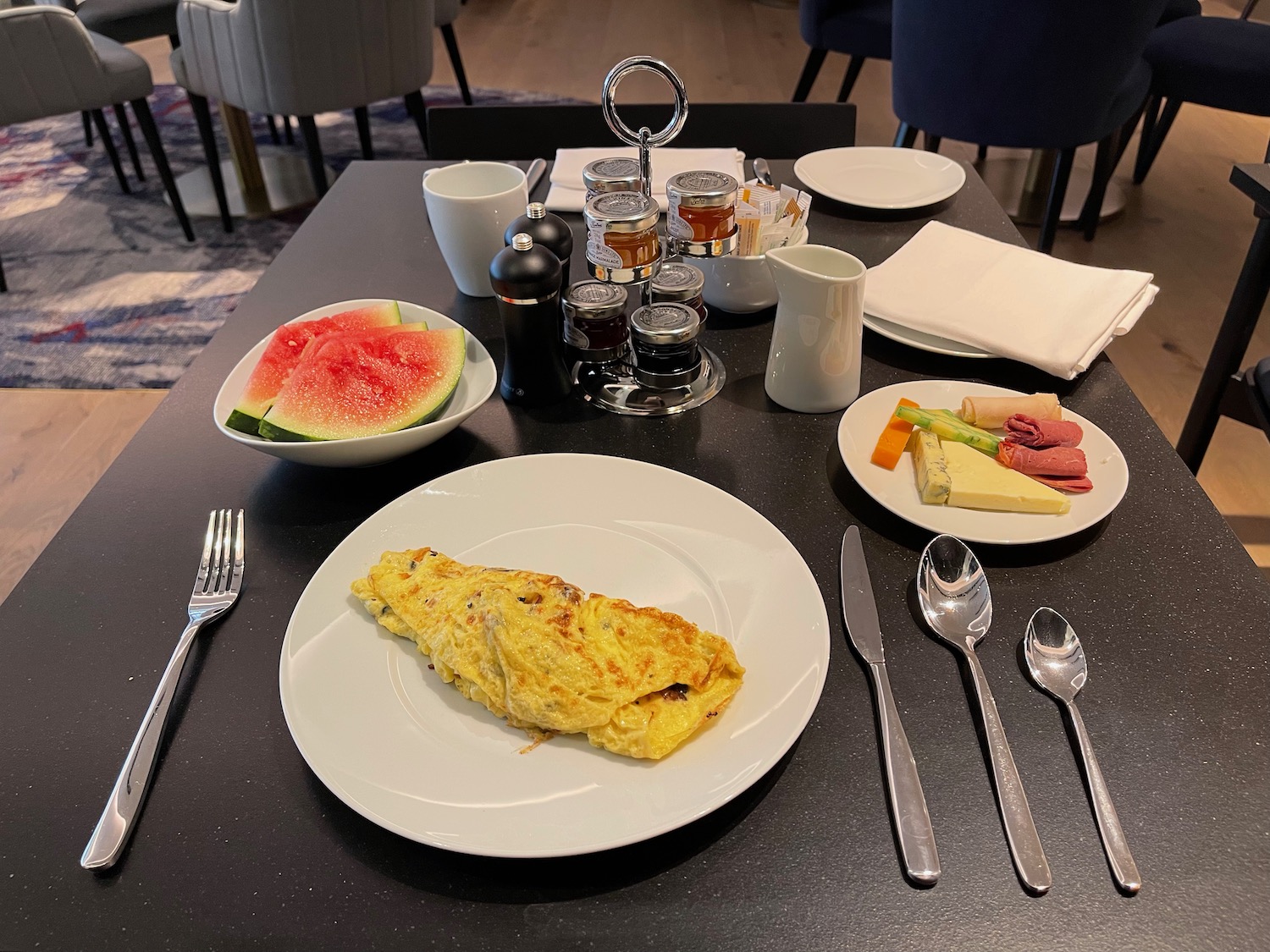 a table with food on it