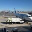 a plane parked at an airport