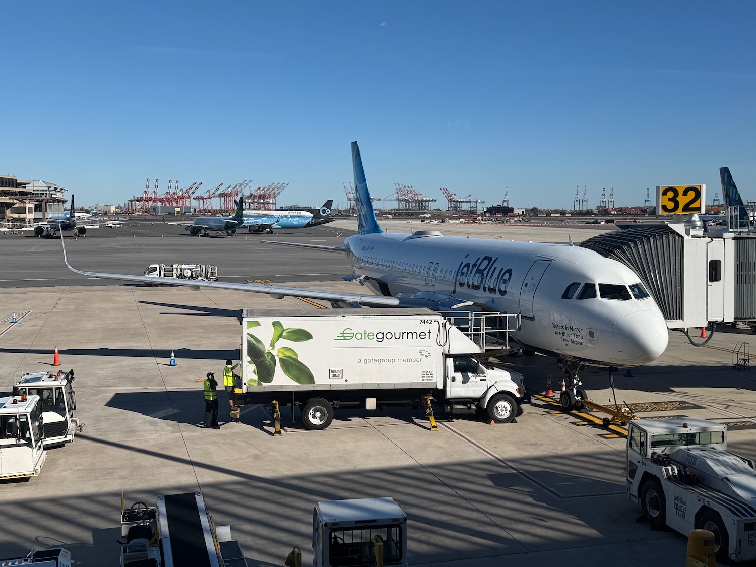 a plane parked at an airport