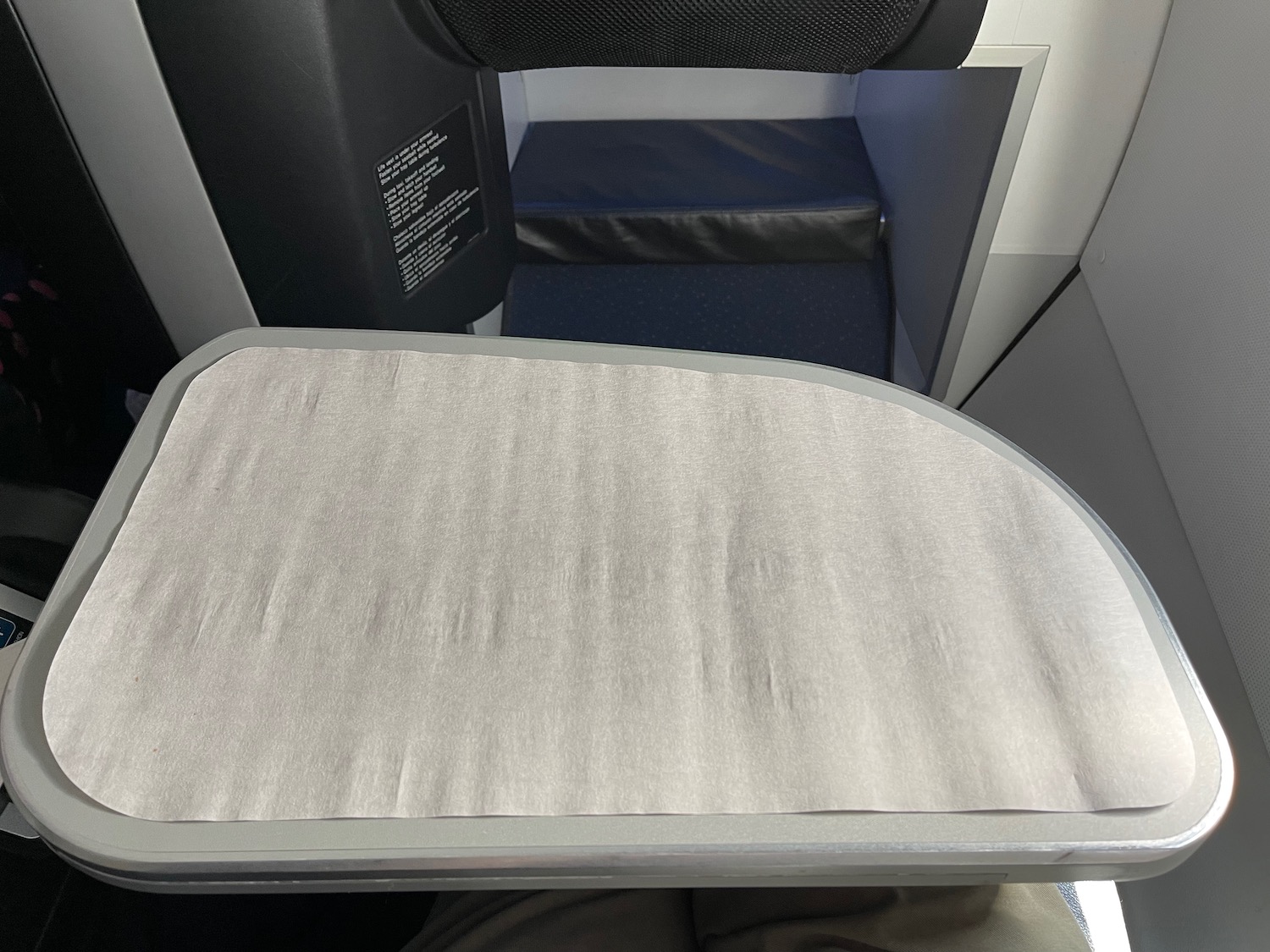 a tray on a plane
