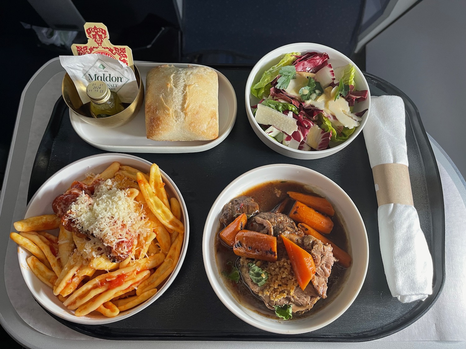 a tray with food on it