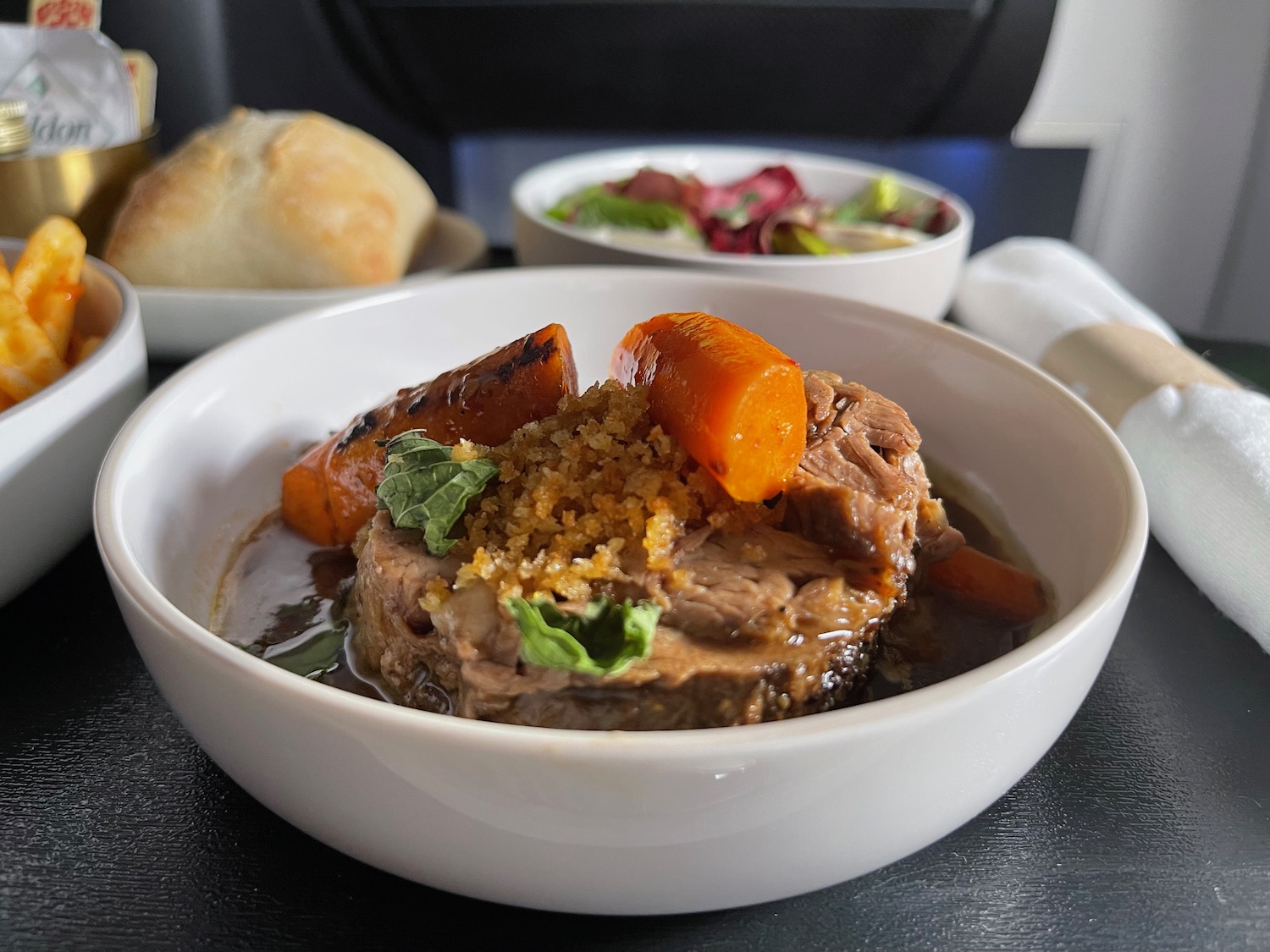 a bowl of food on a table