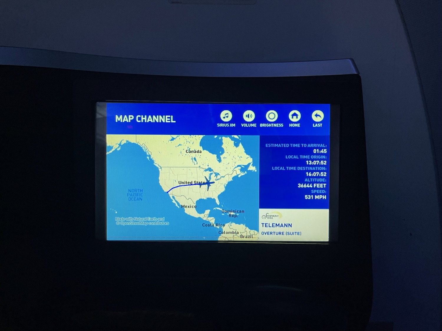 a screen with a map on it