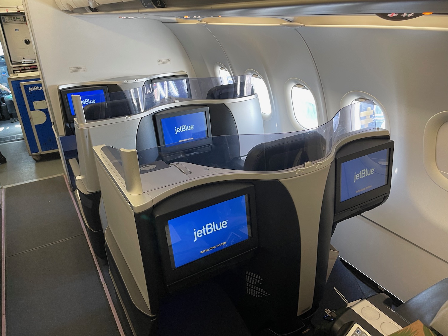 a row of seats on an airplane