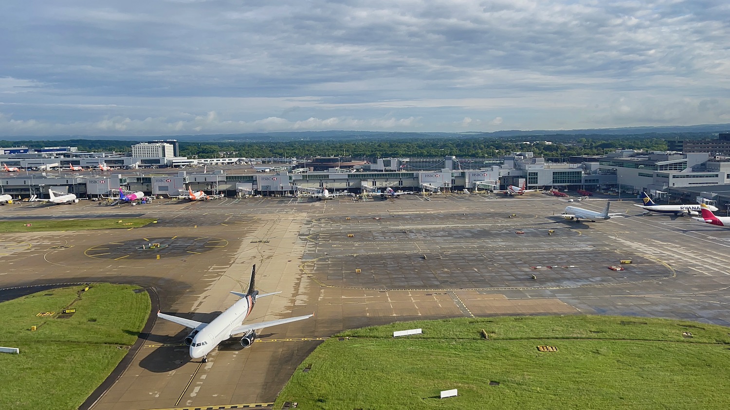 an airplane on the runway