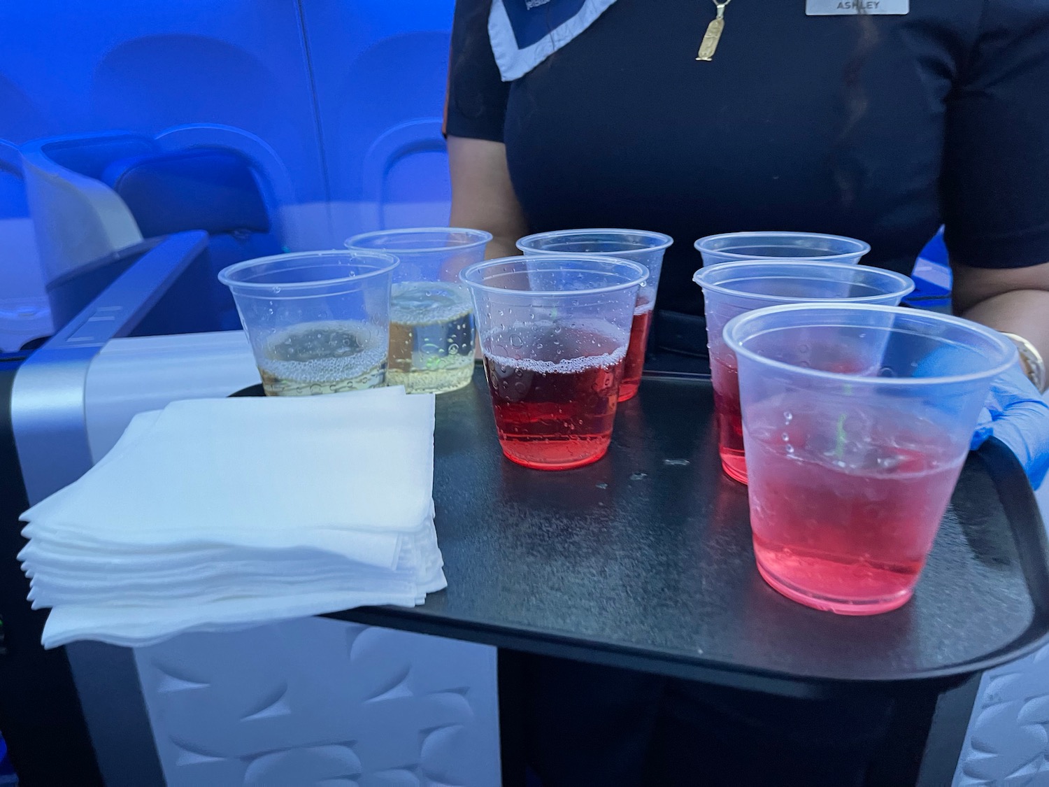 a tray of drinks on a tray