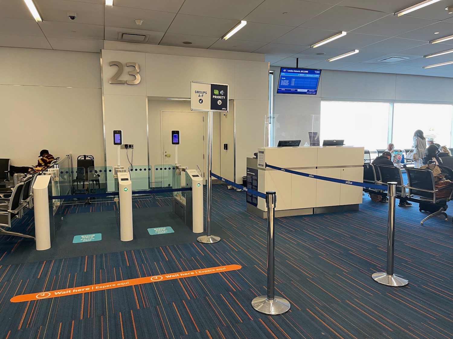 a check in area in an airport