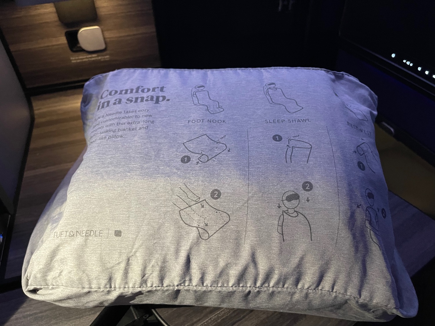 a pillow with instructions on it