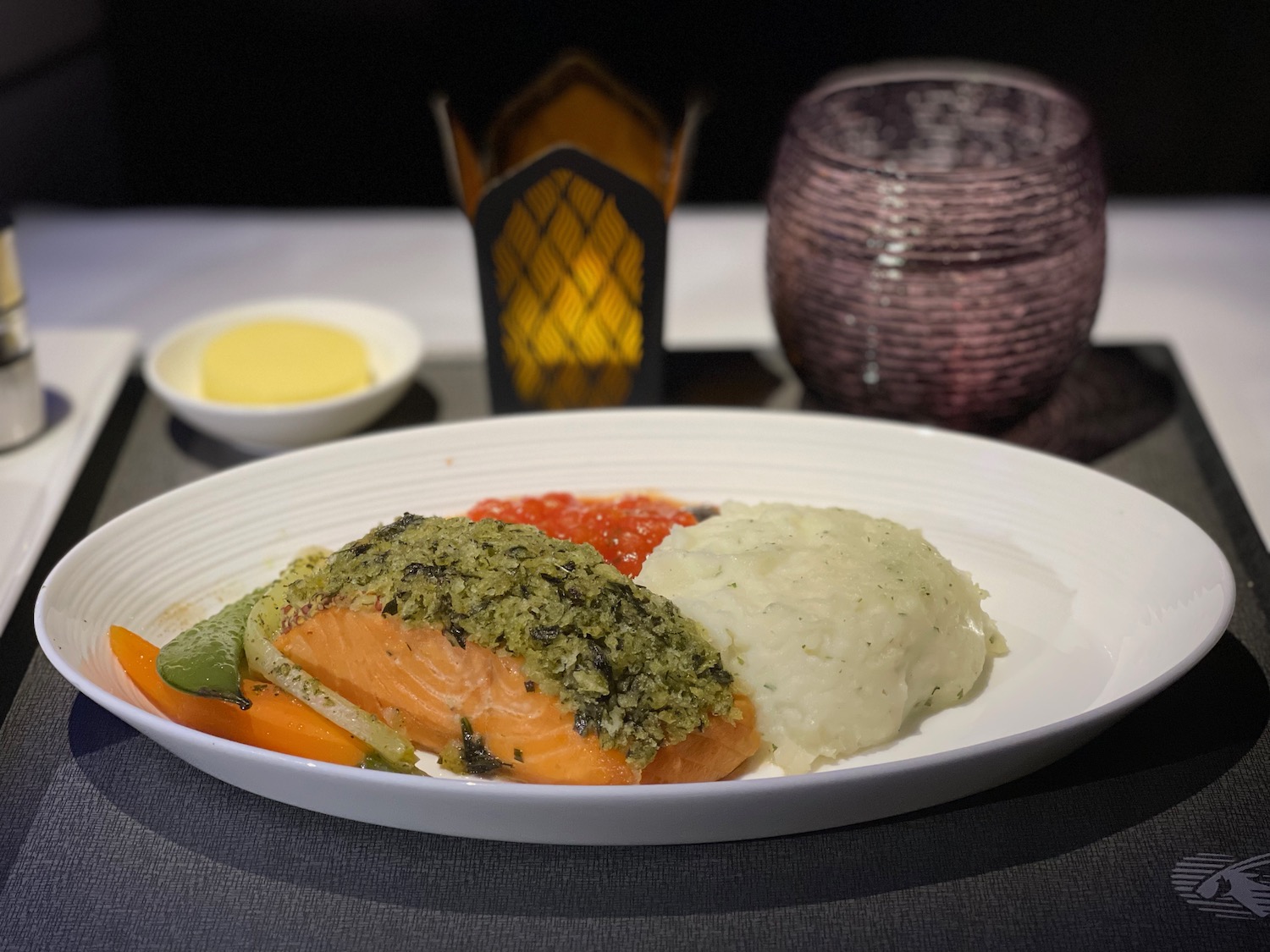 a plate of food on a table