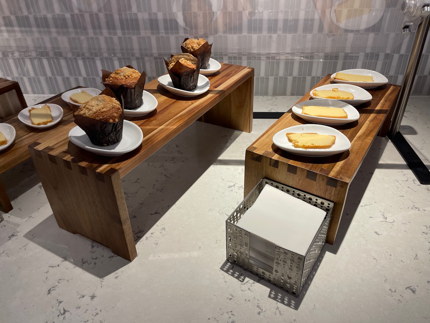 a table with plates of food on it