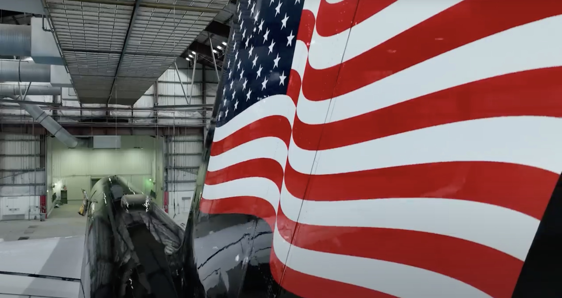 a flag painted on a plane