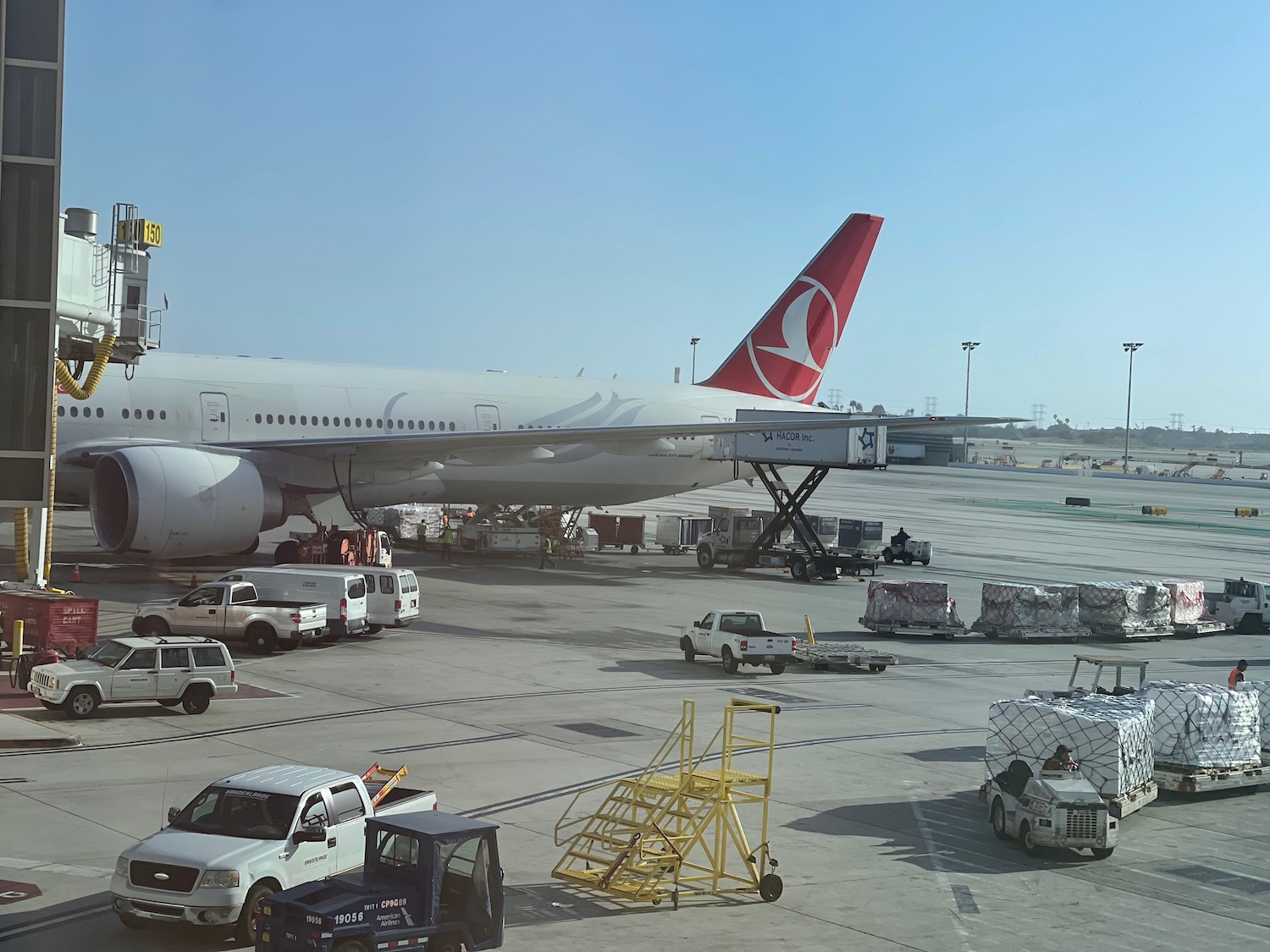 a plane parked at an airport