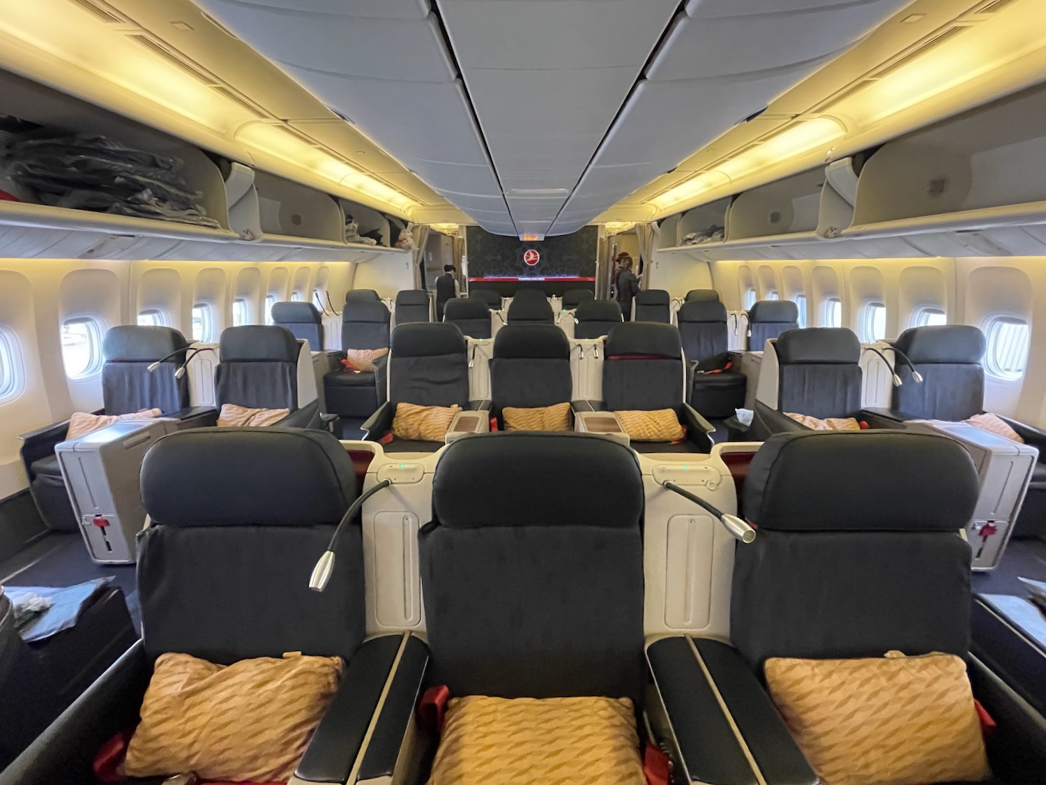 an airplane with many seats