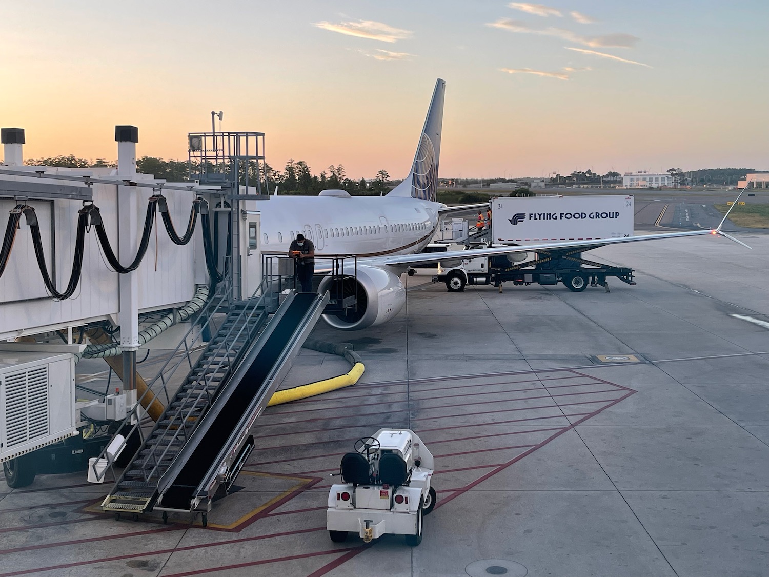 a plane parked at an airport