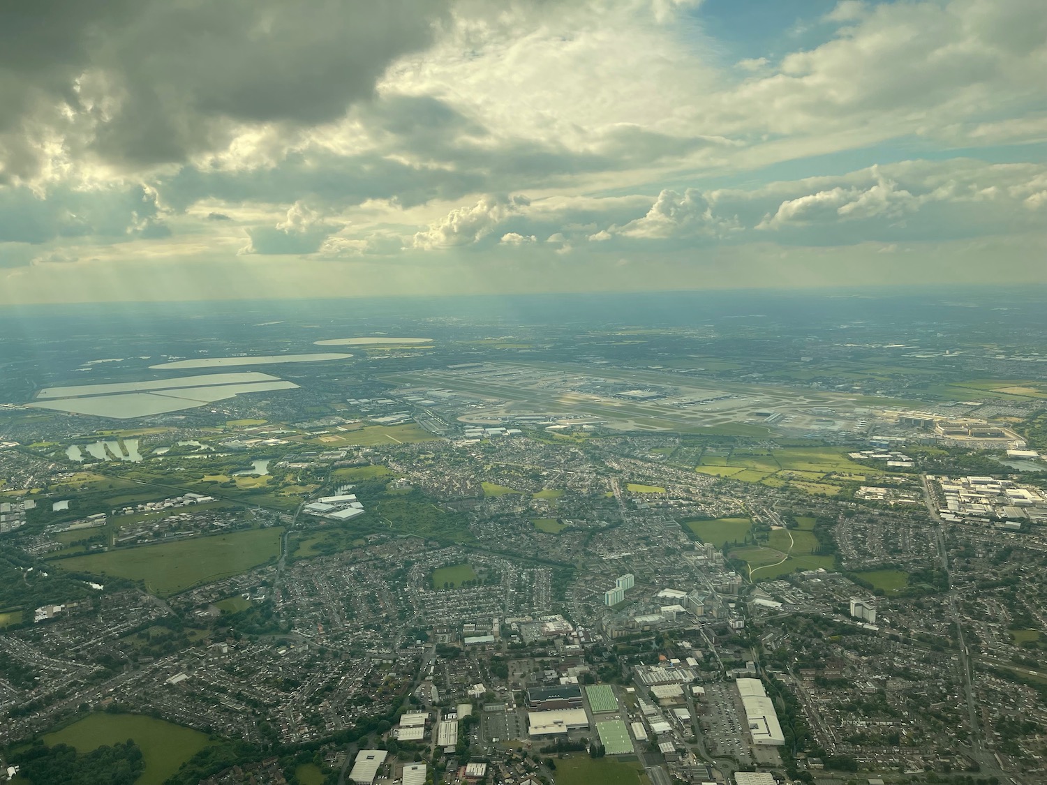 an aerial view of a city