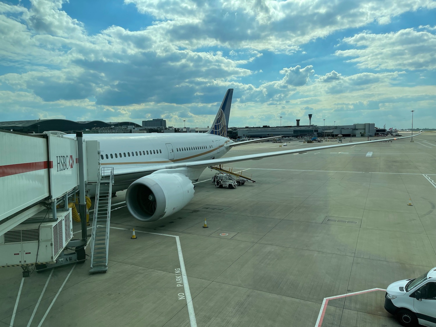 an airplane parked at an airport