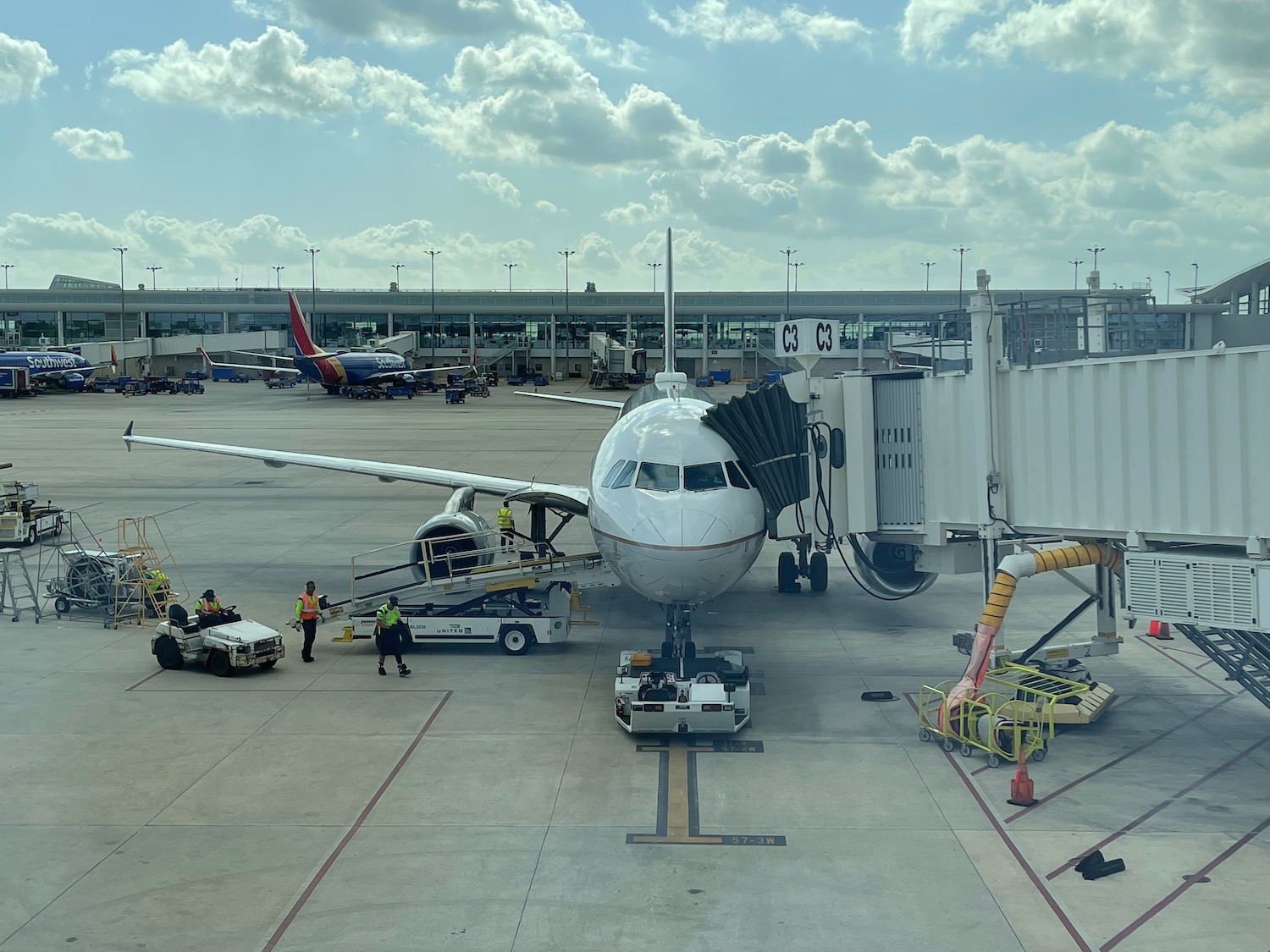 an airplane at an airport