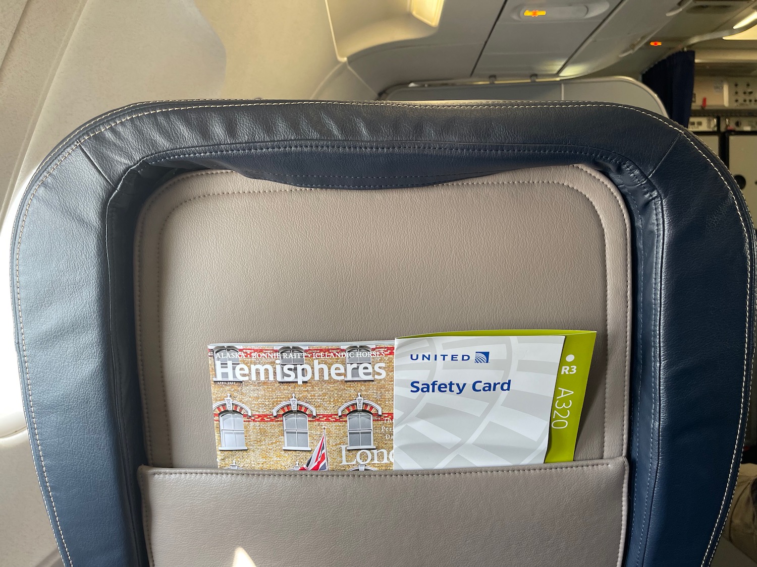 a seat with a card in it