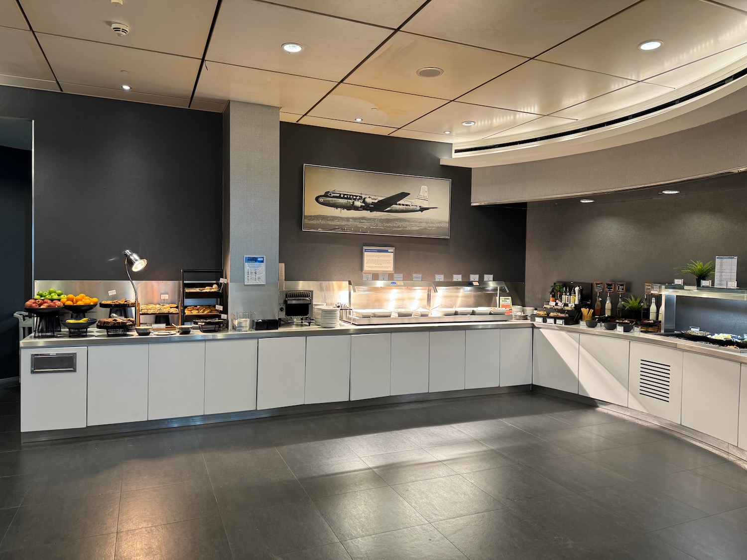 a food buffet in a room