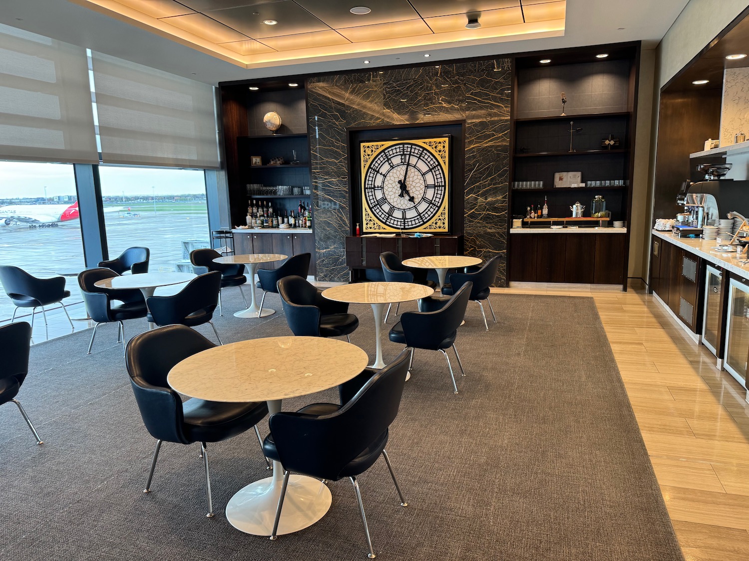 a room with tables and chairs