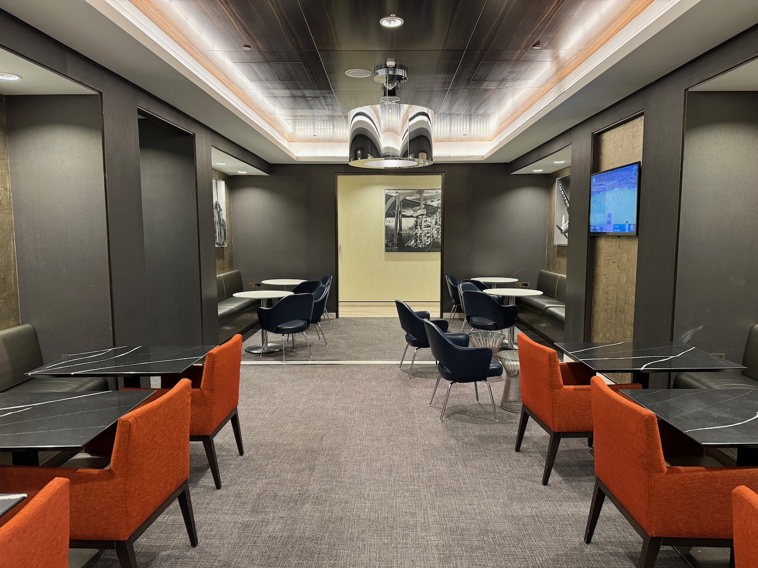 a room with tables and chairs