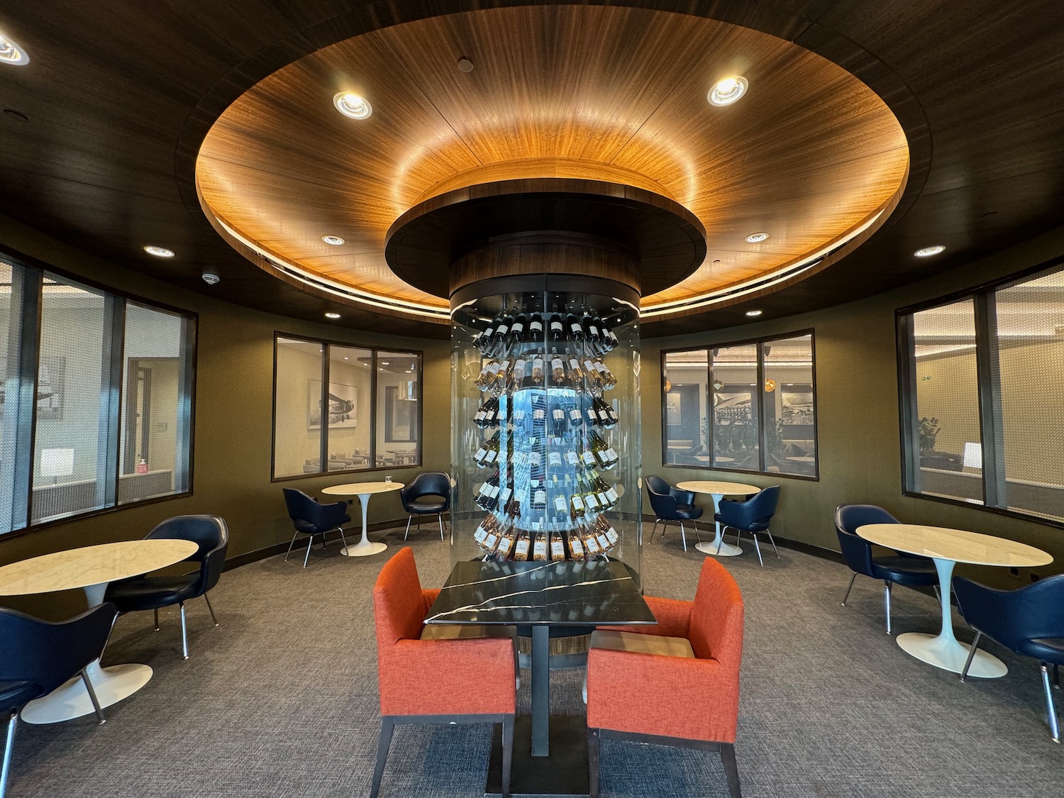 a room with tables and chairs