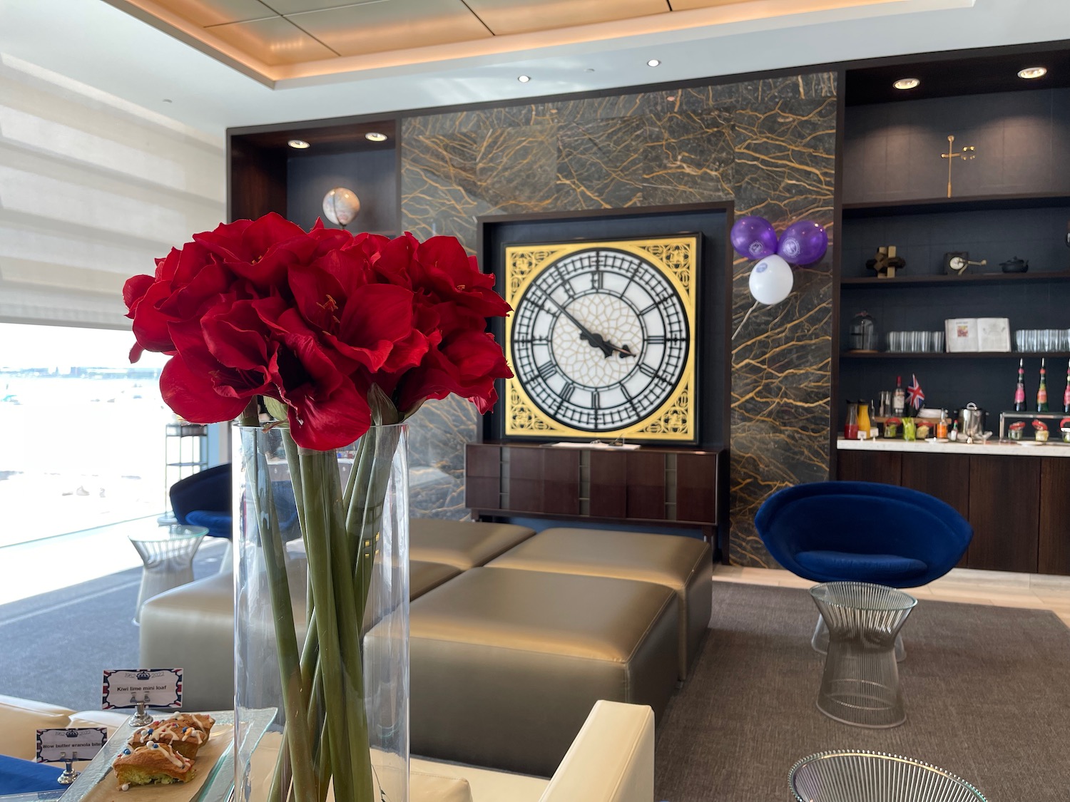 a room with a large clock and a large clock