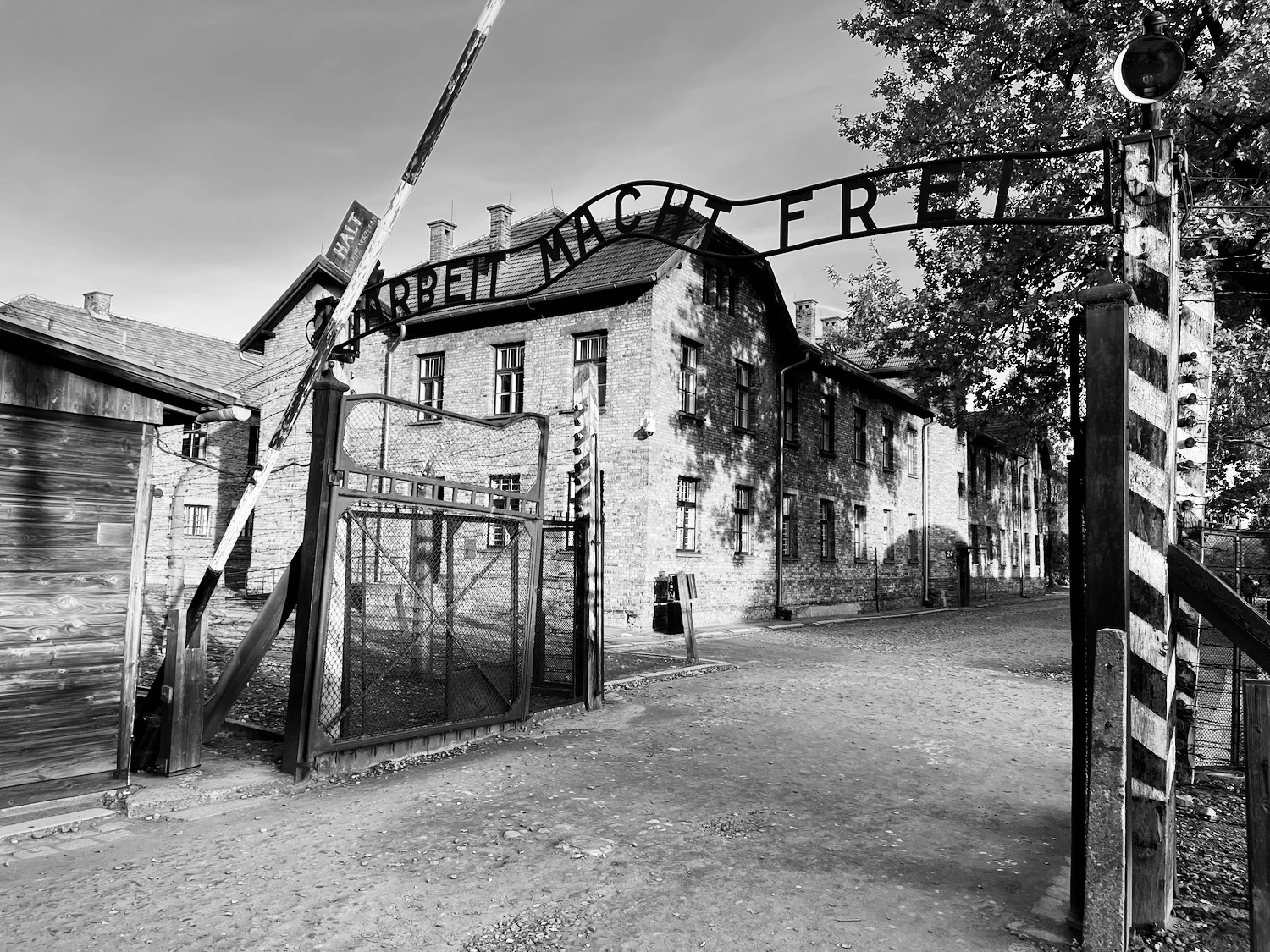 a gate to a building