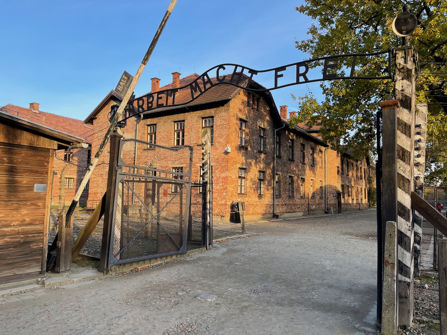 a gate to Auschwitz concentration camp