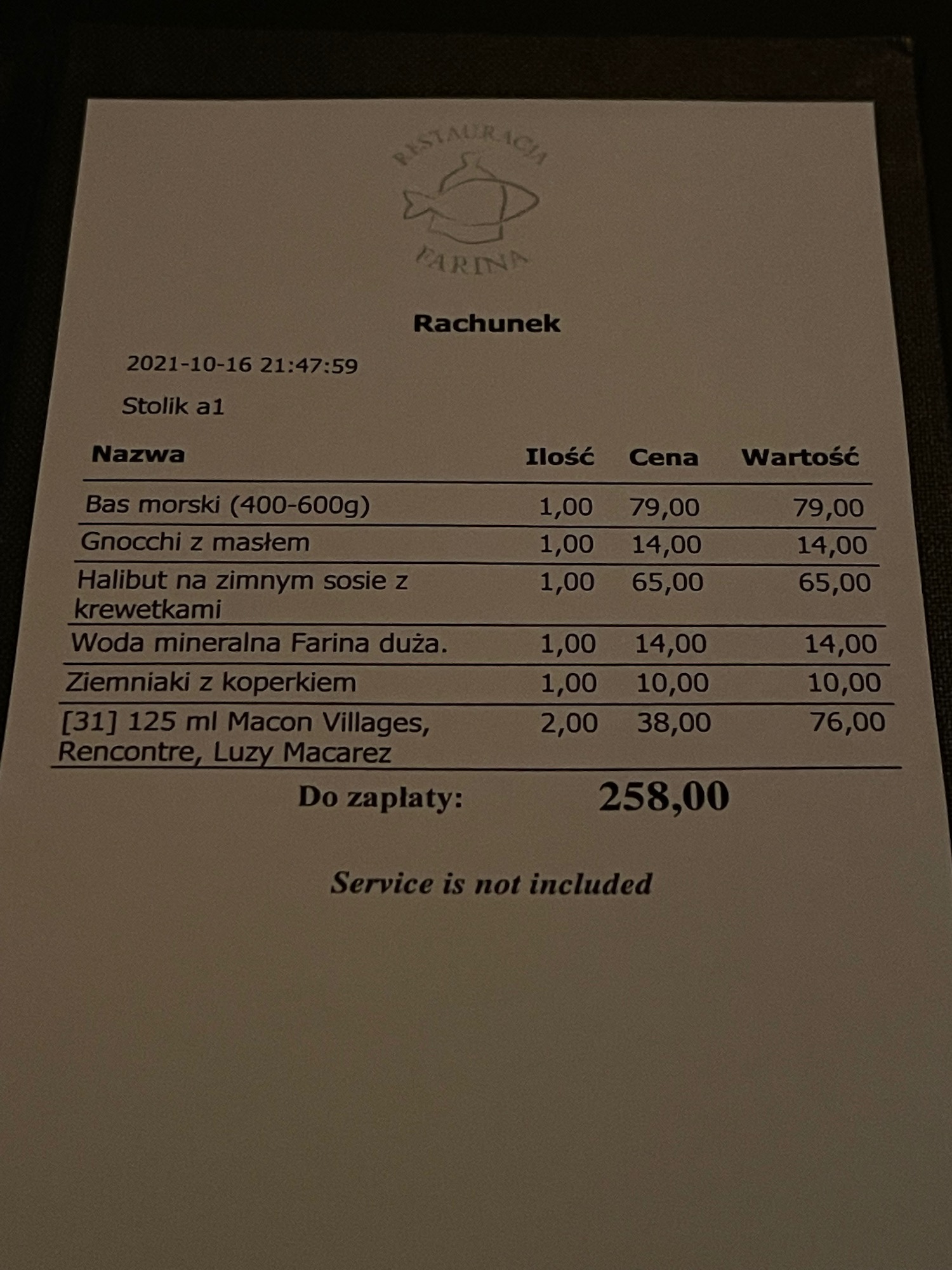 a paper with a price list