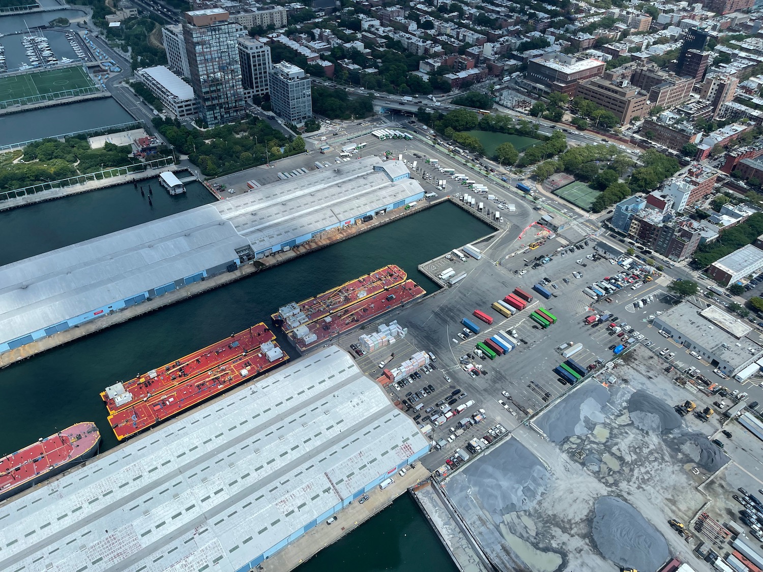 a aerial view of a port